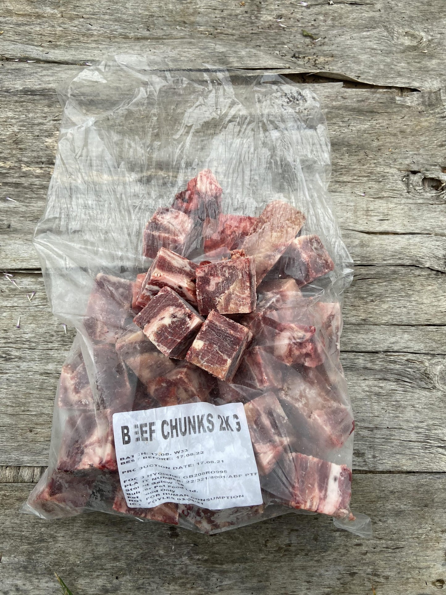 2kg beef heart chunks