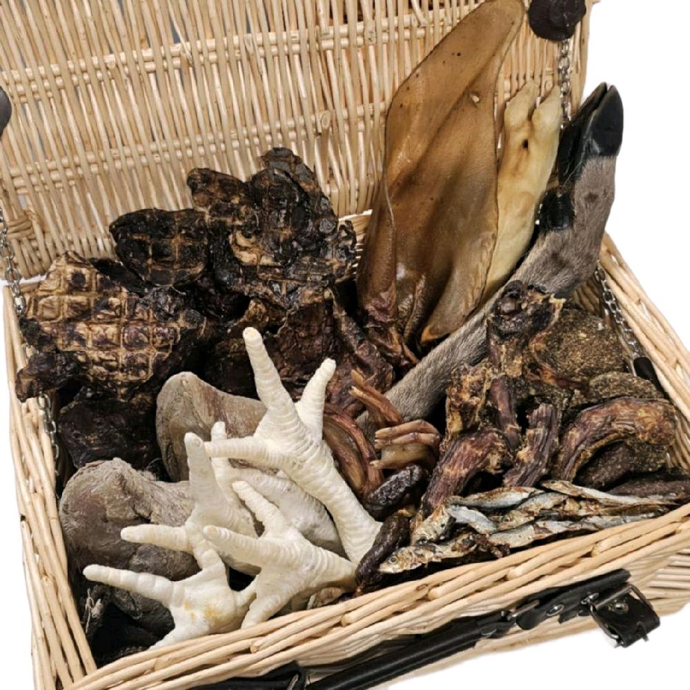 FureverPets 50 Mixed Pieces of Natural Dog Treats Bundle - Lamb Buffalo Beef Roe Sprats Duck Chicken - Healthy No Additives