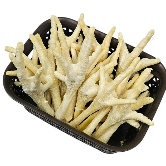Pack of 10 Natural Dog Treat Puffed White  Chicken Feet