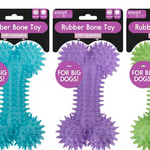 LARGE SQUEAKY RUBBER SPIKEY DOG TOY