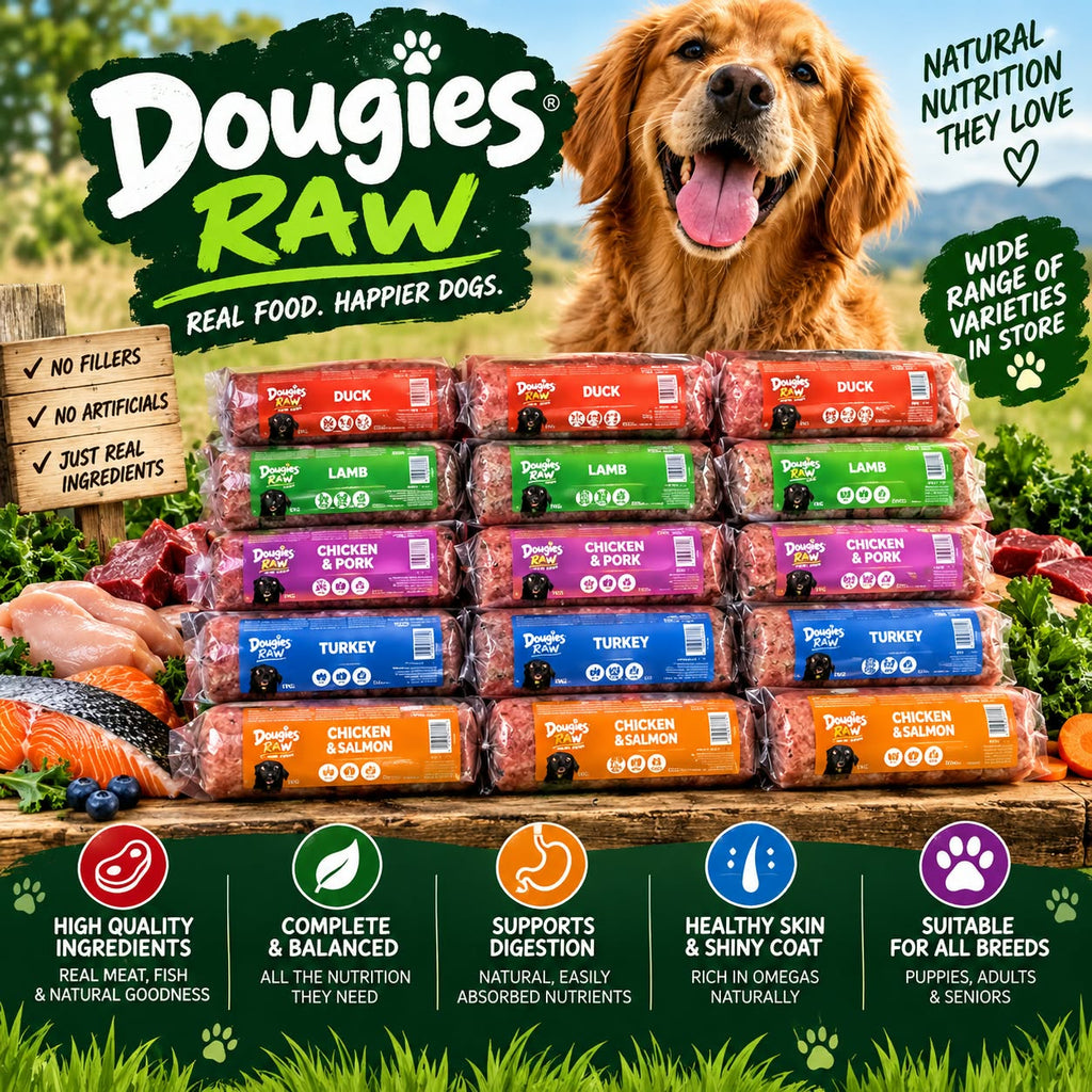12 packs dougies raw dog food