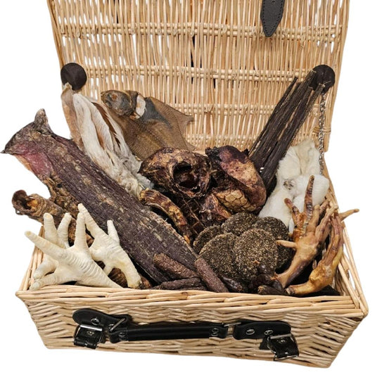 Small Breed Variety Natural Dog Treat Bundle Box lamb, biltong, chicken, rabbit, pork, beef etc