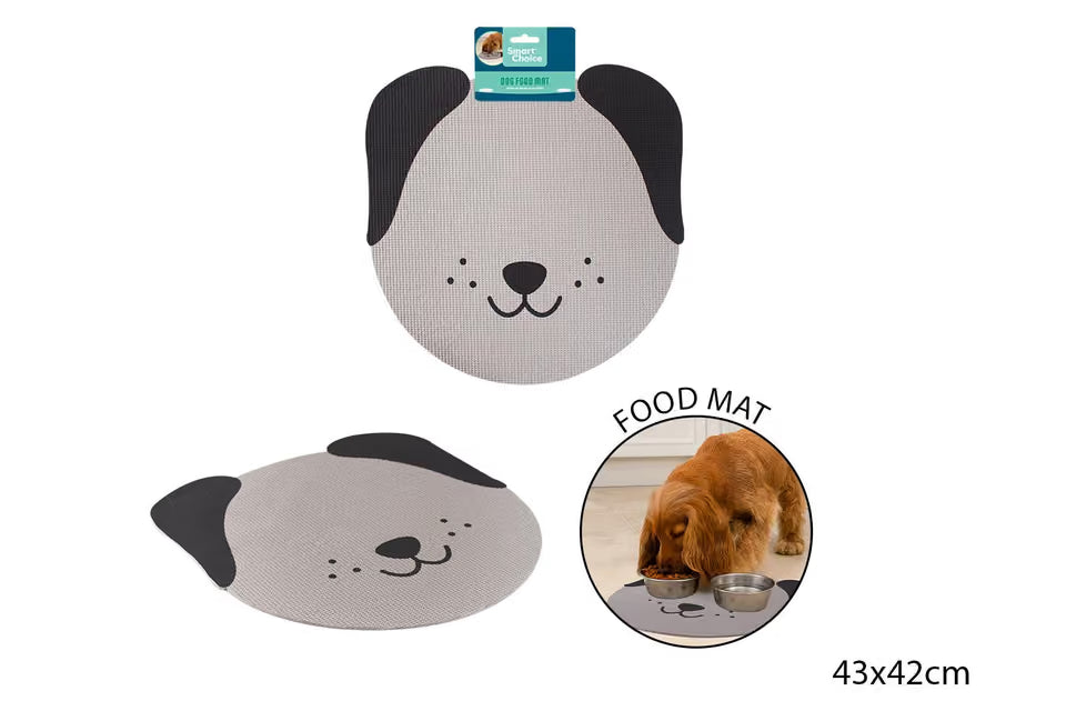 ANTI SLIP DOG HEAD FOOD MAT 43X42CM