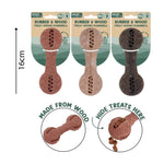 WOOD & RUBBER DUMBBELL DOG TOY