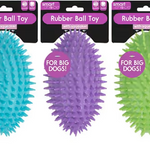LARGE SQUEAKY RUBBER SPIKEY DOG TOY