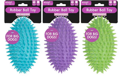 LARGE SQUEAKY RUBBER SPIKEY DOG TOY
