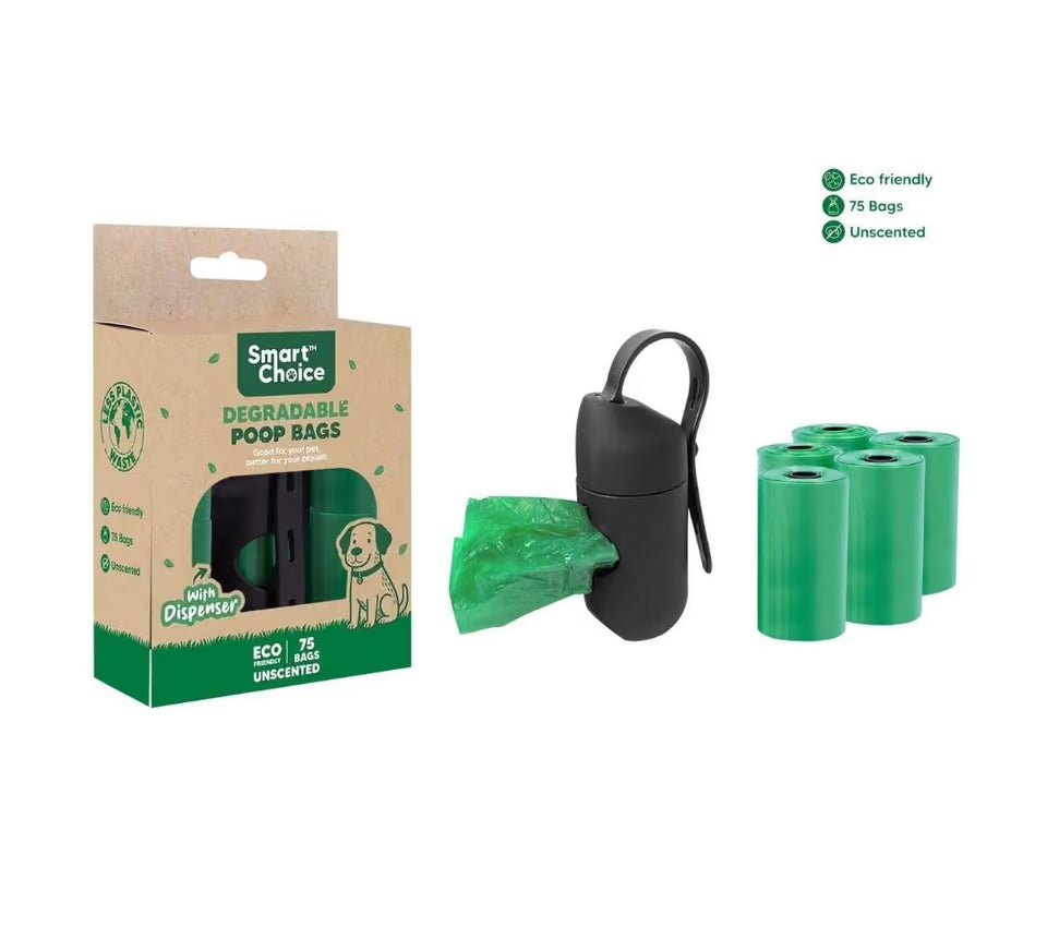 Degradable Dog Waste Bags + Dispenser