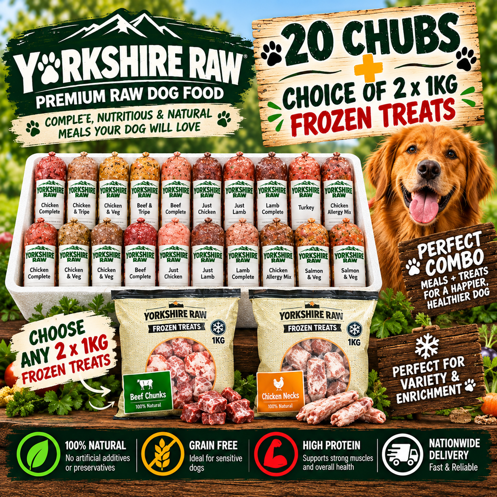 20 yorkshire raw + 2kg treats