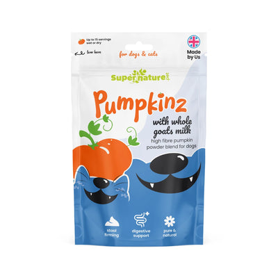 Supernature Pumpkin Powder with Goats Milk for Dogs & Cats 100g | Stool Firming